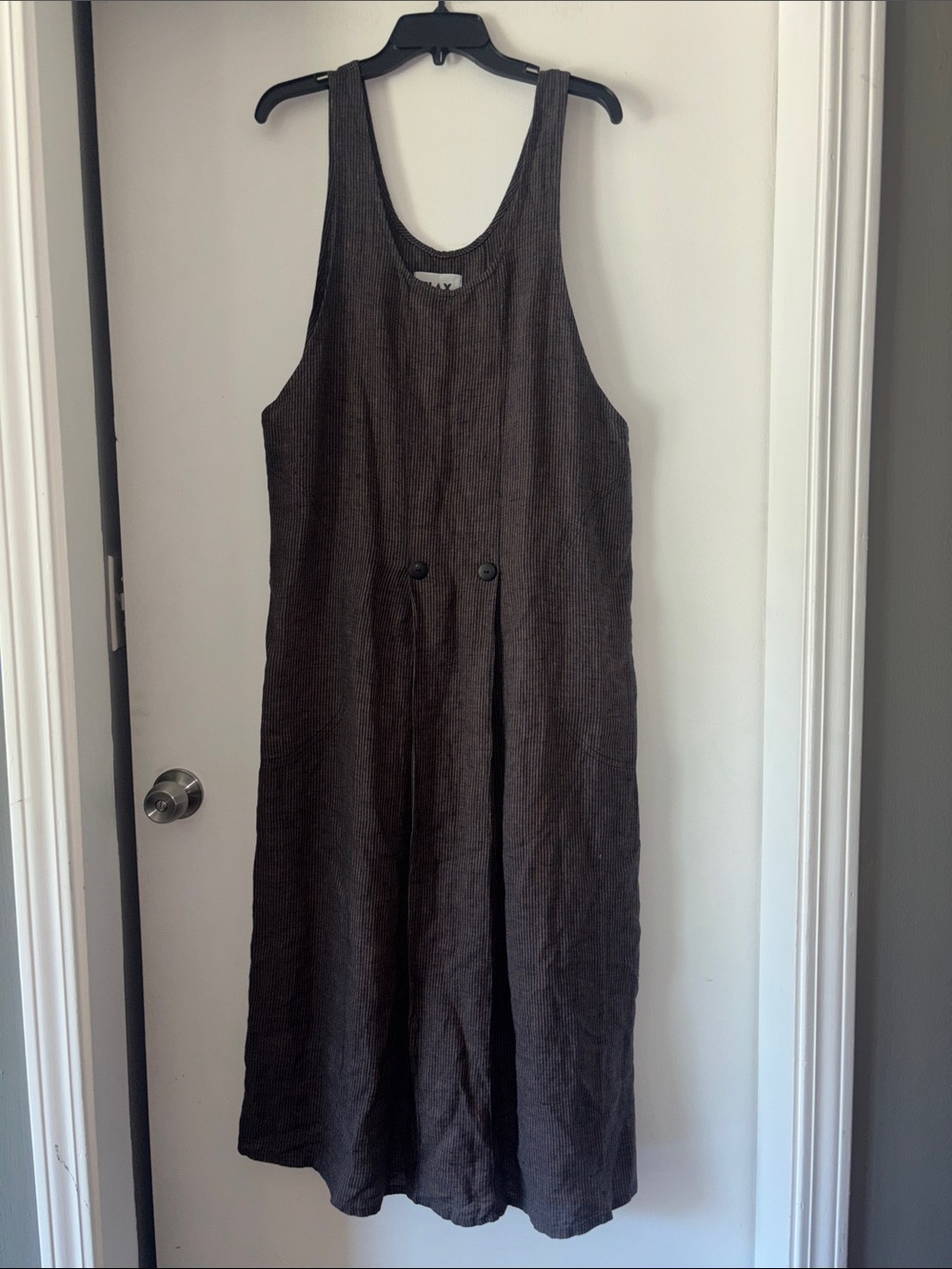 Flax Linen Striped Maxi Dress